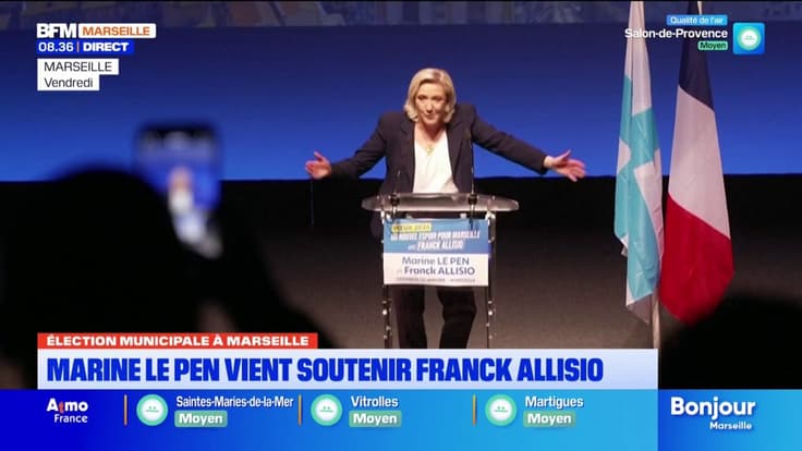 Élection Municipale à Marseille. Marine Le Pen vient soutenir Franck Allisio.