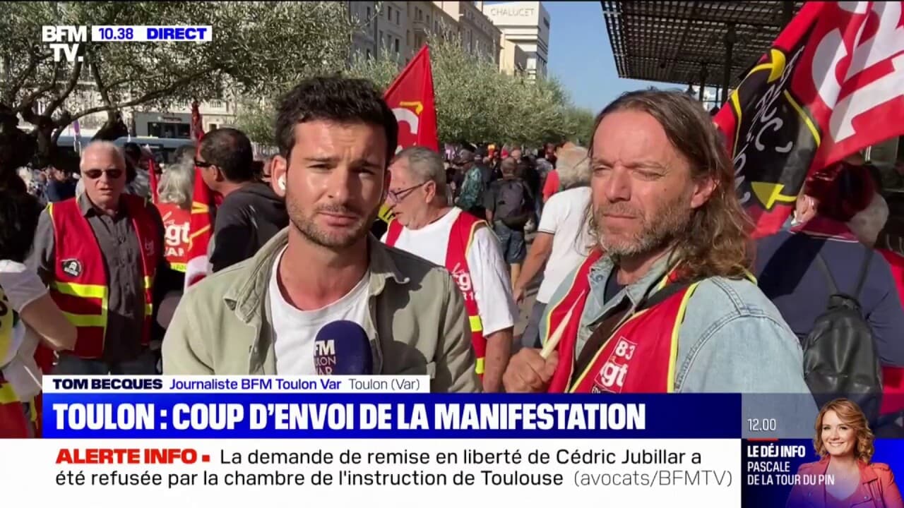 Grève coup d'envoi de la manifestation à Toulon