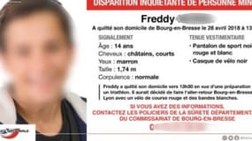 L'avis émis par la police pour retrouver Freddy.