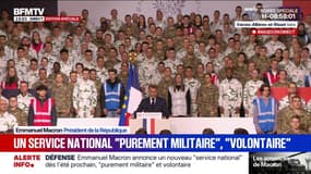 "Le service national concernera seulement des volontaires", assure Emmanuel Macron
