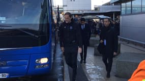 Thomas Tuchel et Nasser Al-Khelaïfi, à leur arrivée à Manchester.
