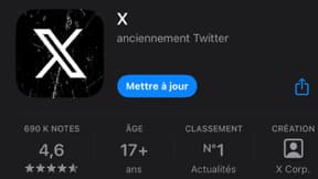 La fiche de X, anciennement Twitter, sur l'App Store.