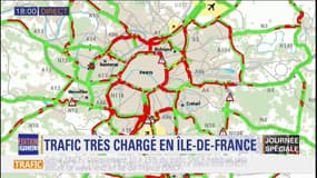 Trafic très chargé en Ile-de-France, déjà 580 kilomètres de bouchons cumulés ce soir 
