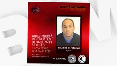 Europol diffuse, le 27 octobre 2020, la photo de François Di Pasquali, listé parmi "les fugitifs les plus recherchés d'Europe".
