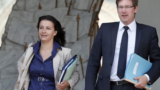 Cécile Duflot et Pascal Canfin, le 5 septembre 2012 sur le perron de l'Elysée
