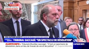 Tribunal saccagé à Aurillac: "C'est un spectacle de désolation" souligne Éric Dupond-Moretti