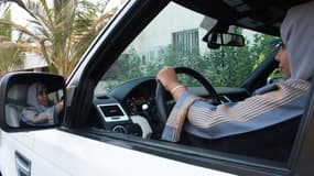 Une Saoudienne au volant d'une voiture, le 27 septembre 2017. (photo d'illustration)