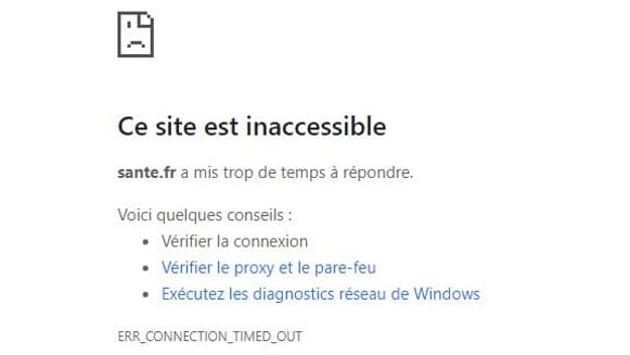 Le site Santé.fr était inaccessible ce jeudi matin. Le site Santé.fr était inaccessible ce jeudi matin.