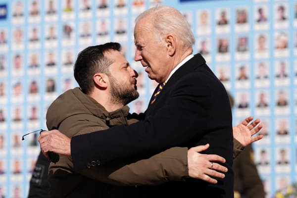 Joe Biden et Volodimir Zelensky le 20 février 2023 à Kiev
