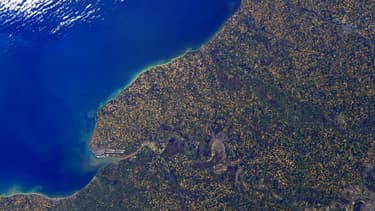 La Normandie vue de l'espace, immortalisée par l'astronaute français Thomas Pesquet.