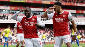 Nicolas Pépé et Pierre-Emerick Aubameyang avec Arsenal