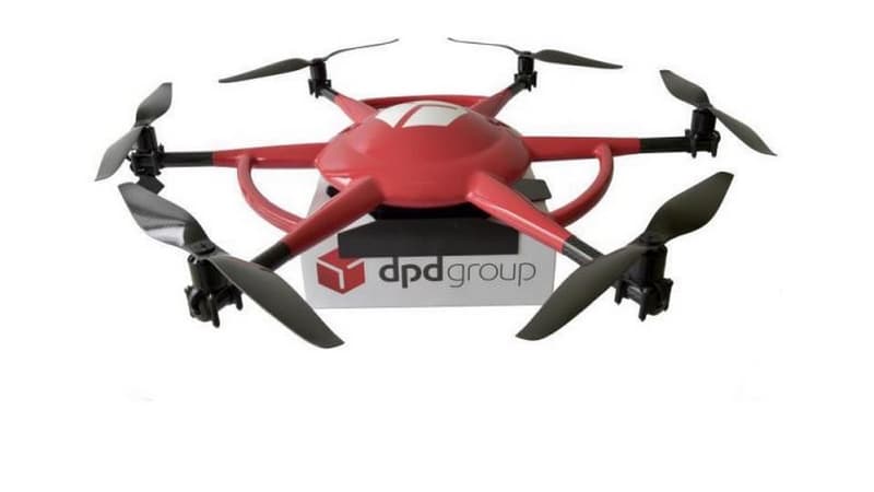 Le drone de DPDgroup affiche une capacité de vol pour transporter à 30 km/h un colis de 1,5kg sur une distance de 14 km avec une autonomie allant jusqu'à 20 km.
