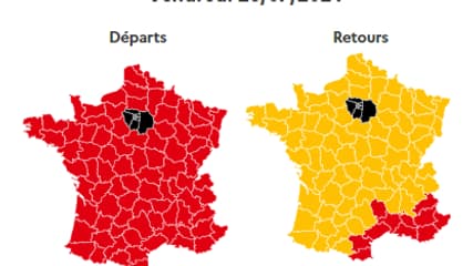 La journée de vendredi est classée noire en Ile-de-France par Bison Futé dans le sens des départs comme des retours.