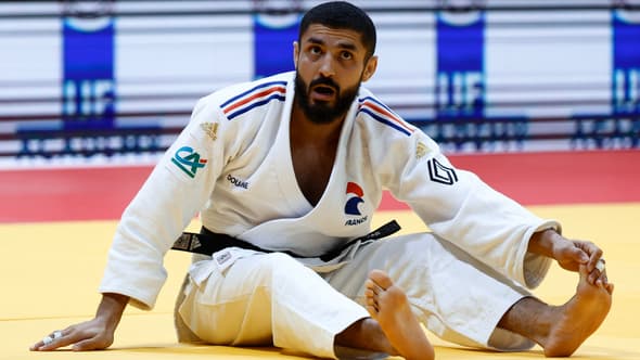 Walide Khyar lors de la demi-finale des Mondiaux de judo, le 8 mai 2023.