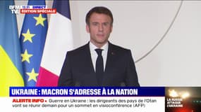 Emmanuel Macron: "Les sanctions portées à la Russie seront à la hauteur de l'agression dont elle se rend coupable"