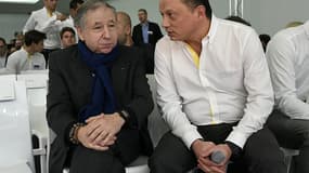 Jean Todt (président de la FIA) aux côtés de Frédéric Vasseur (directeur sportif de Renault)