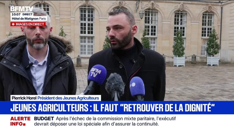 "Il est impensable pour nous qu'on continue à accepter ce qui est en train de se jouer", assure Pierrick Horel, président des Jeunes Agriculteurs