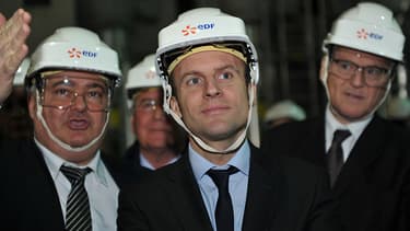 Emmanuel Macron en visite dans une usine nucléaire en mars dernier.