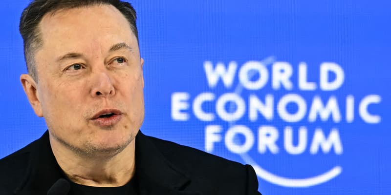 Le patron de Tesla Elon Musk au Forum économique mondial de Davos.