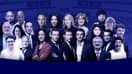 Une partie des 38 candidats têtes de liste aux élections européennes du 9 juin 2024.
