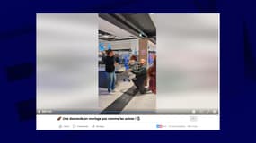 Xavier a demandé en mariage Edwige au Leclerc d'Yvetot, en Seine-Maritime.