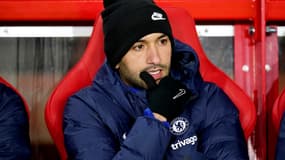 Hakim Ziyech sur le banc de Chelsea en janvier 2023