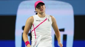 Iga Swiatek éliminée en huitièmes de finale du WTA 1000 de Miami contre la Russe Ekaterina Alexandrova (6-4, 6-2), le 25 mars 2024