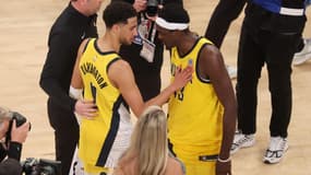 Tyrese Haliburton et Pascal Siakam le 23 mai 2025