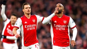 Lacazette lors d'Arsenal-Leicester, le 13 mars 2022