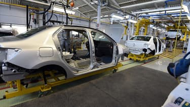 La chaîne de production des Renault Symbol. (image d'illustration)