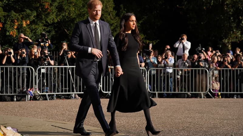 Harry et Meghan le 10 septembre lors d'un hommage funéraire à la reine Elizabeth II