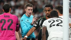 L'arbitre français François Letexier lors du match Real Madrid-Arsenal (1-2, Ligue des champions), le 16 avril 2025