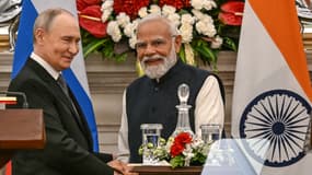 Vladimir Poutine et Narendra Modi le 5 décembre 2025.