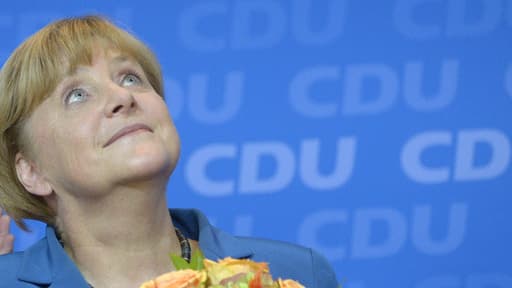 Angela Merkel après l'annonce de sa victoire.