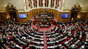 Les sénateurs réunis pour examiner le projet de budget de l'Etat, le 23 janvier 2025, au Sénat à Paris