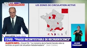 Jean Castex: "19 nouveaux départements sont en rouge, en zone de circulation active du virus" 