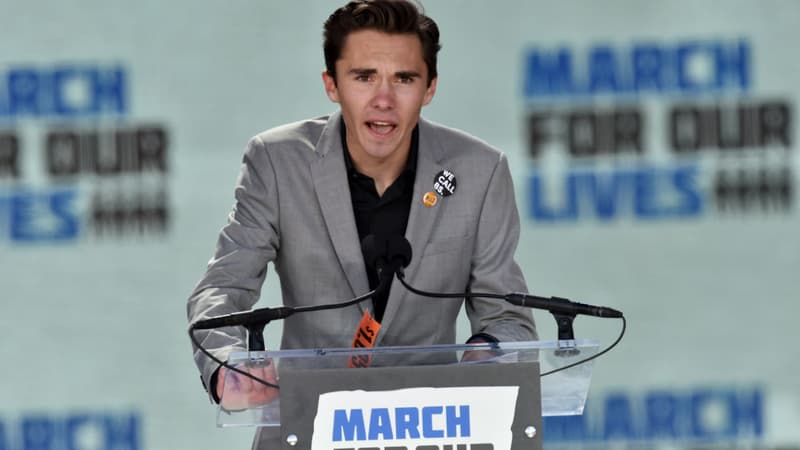 David Hogg, survivant de la fusillade au lycée Marjory Stoneman Douglas en février dernier, le 24 mars 2018 à Washington DC. (Photo d'illustration)