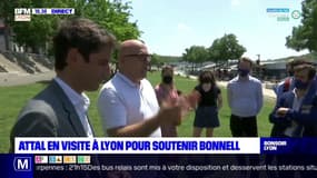 Gabriel Attal en visite à Lyon pour soutenir Bruno Bonnell avant les régionales
