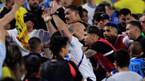 Darwin Nunez se bat avec des supporteurs colombiens après Colombie-Uruguay (0-1, Copa America), le 10 juillet 2024
