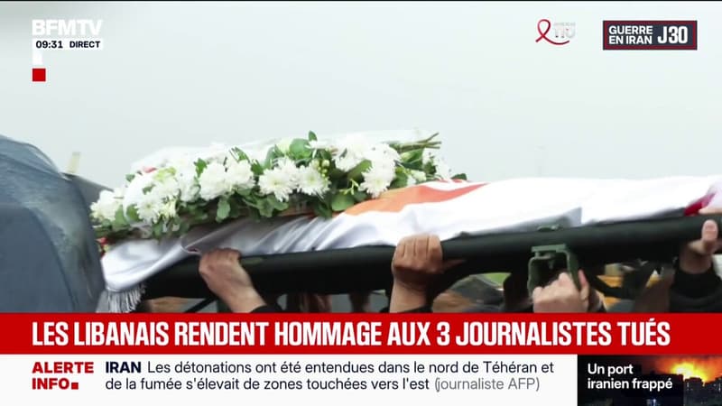 Liban: un hommage rendu aux trois journalistes tués par une frappe israélienne