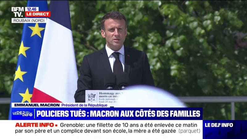Emmanuel Macron rend hommage aux agents de l'État tués dans l'exercice de leur métier