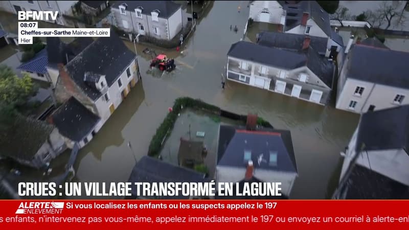 "Tout est mort": un village du Maine-et-Loire submergé par les crues de la Sarthe