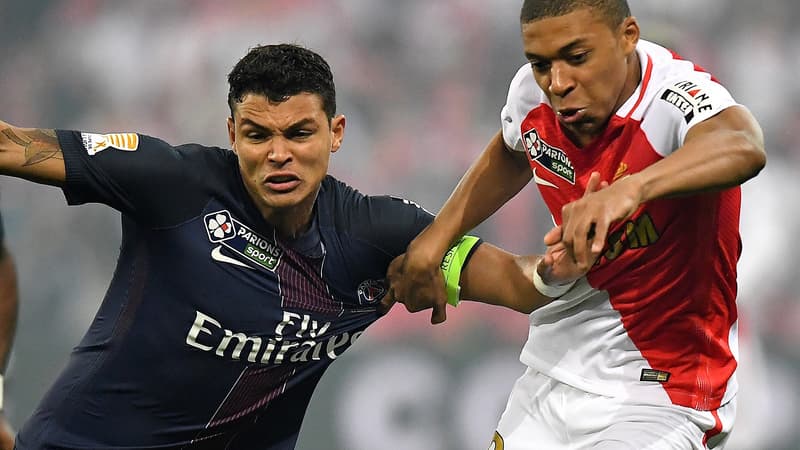 Kylian Mbappé au duel avec Thiago Silva