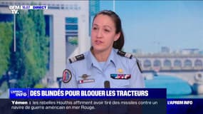 Agriculteurs: la porte-parole de la Gendarmerie nationale affirme que "30 tracteurs" ont réussi à passer les barrages