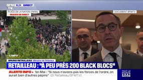 Manifestation du 1er-mai: Bruno Retailleau fait état de "six blessés légers" parmi les forces de l'ordre et d'une cinquantaine d'interpellations à Paris
