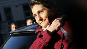 Amélie Oudéa-Castéra à son arrivée à l'école Littré de Paris, le 16 janvier 2024 