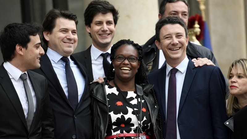 Stephane Séjourné, Sylvain Fort, Julien Denormandie, Sibeth Ndiaye,  Benjamin Griveaux, et  Arnaud Leroy