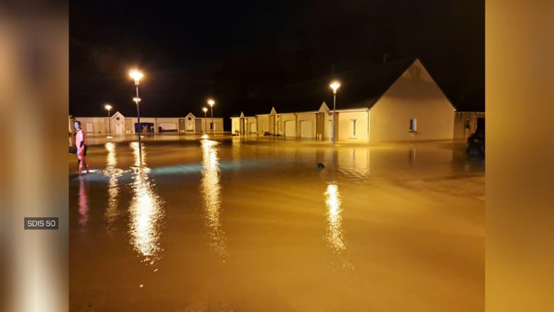 Un orage et de violentes pluies ont frappé la ville de Bricquebec le 8 octobre, inondant les rues et plusieurs habitations