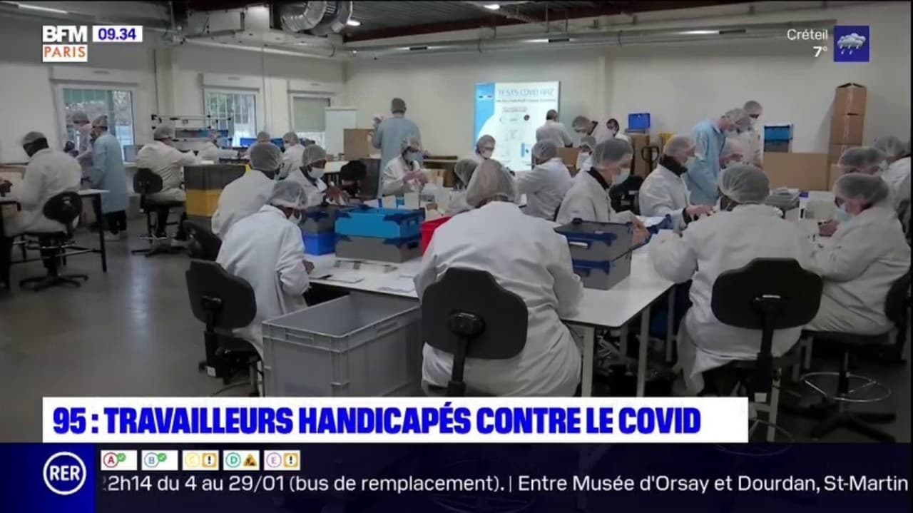 Test Antigenique La Tour Du Pin Val-d'Oise: des travailleurs en situation de handicap assemblent les tests  antigéniques