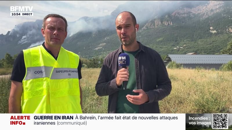 Incendie dans les Hautes-Alpes: "Le feu a une surface parcourue estimée de 130 hectares", indique le commandant Pierre-Emmanuel Feït
